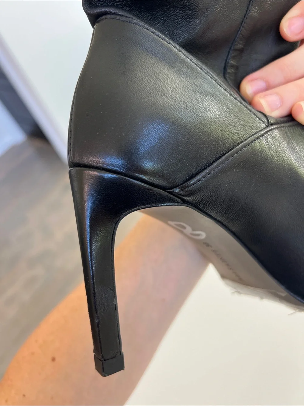 ALL SAINTS orlana black leather pointed toe ankle boots booties 8